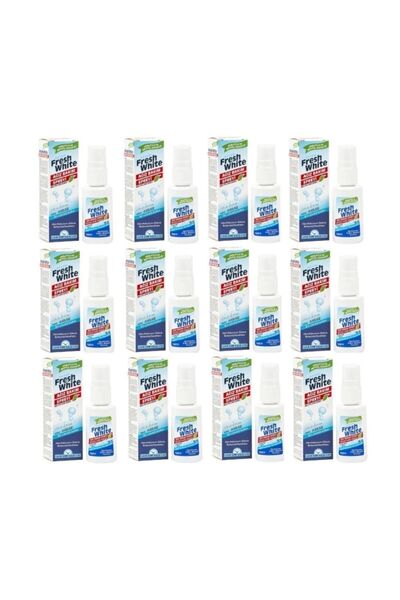 Fresh White Ağız Kokusu Giderici Önleyici Sprey - Ağız Bakım Spreyi 12 Adet