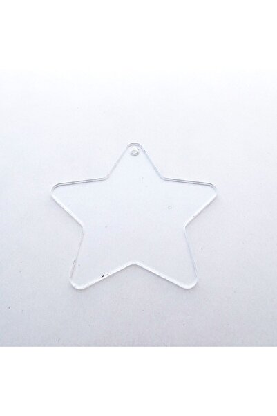 Plexi Keychain Decorative Star 5 Cm Diameter, 100 Pieces Transparent