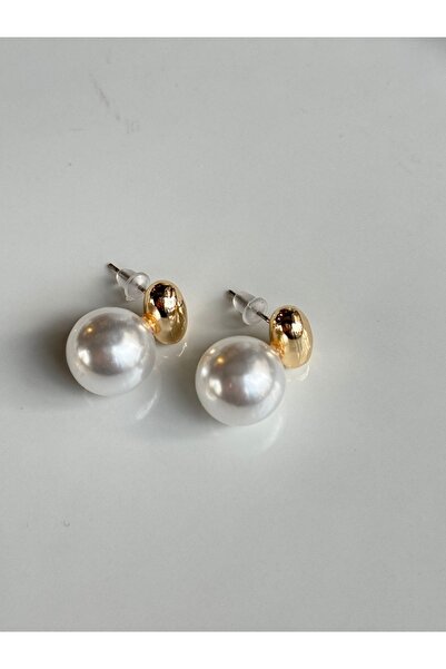 Lavian Accessories Hailey Serisi İnci Detaylı Gold Küpe