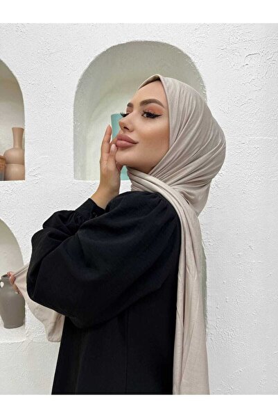 Lidya Şal Viskon Pamuklu Penye Şal Bej