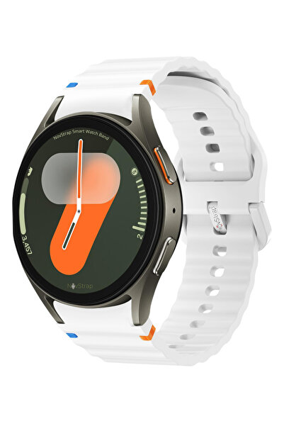 NovStrap Samsung Galaxy Watch 7 Fe 6 5 4 40 44 Classic 42 43 45 46 mm ile Uyumlu Kordon Wavy Silikon