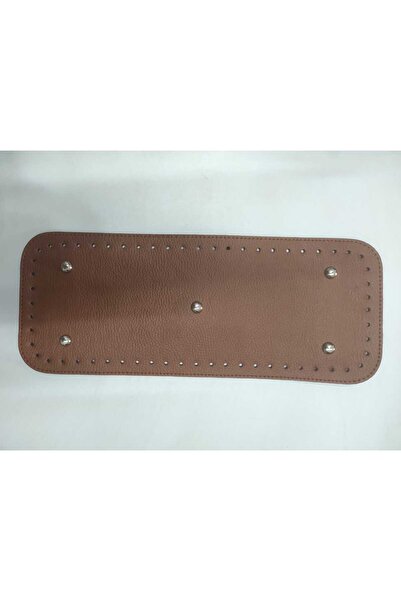 Müjde Tuhafiye Suni Deri Kahverengi Renk Dikdörtgen Çanta Tabanı  30x12 Cm