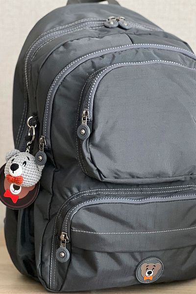 NEMO BAGS Unisex Gray Backpack School Bag Laptop And Travel Bag Waterproof, Amigurumi Teddy Bear