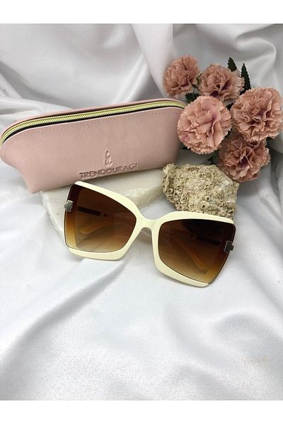 Di Caprio Palme Vintage-retro Beige Women's Sunglasses
