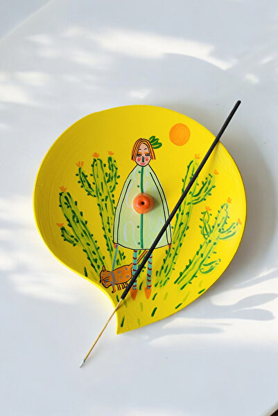 ARİENEL Seramik Tütsülük | Cactus Love | Xl | Unique | Artistic | El Yapımı | Illustration