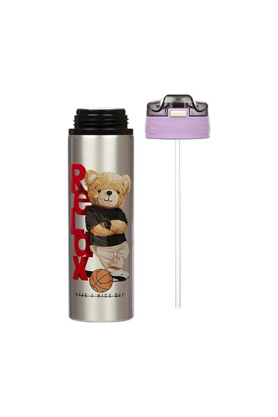 ROBEVE Stainless Steel Children's Water Bottle - Straw Flask