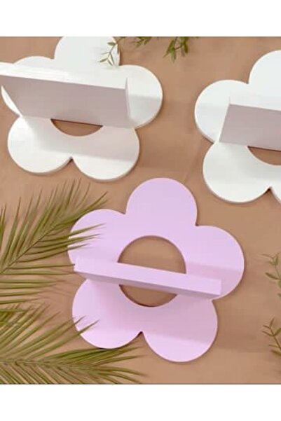 DesingbabyM Flower Papatya Montessori Bebek Ve Çocuk Odası Duvar Rafı,bahçe V...