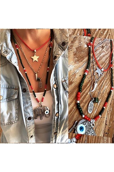 by özllem Design Elephant Ethnic Necklace Set