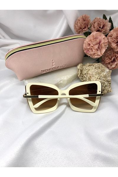 Di Caprio Palme Vintage-retro Beige Women's Sunglasses