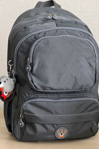NEMO BAGS Unisex Gray Backpack School Bag Laptop And Travel Bag Waterproof, Amigurumi Teddy Bear