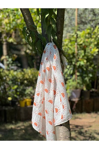 BETSY STUDIO Multi-Purpose Sun Muslin Baby Blanket - 100% Cotton, 100X100Cm