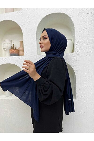 Lidya Şal Viskon Pamuklu Penye Şal Lacivert