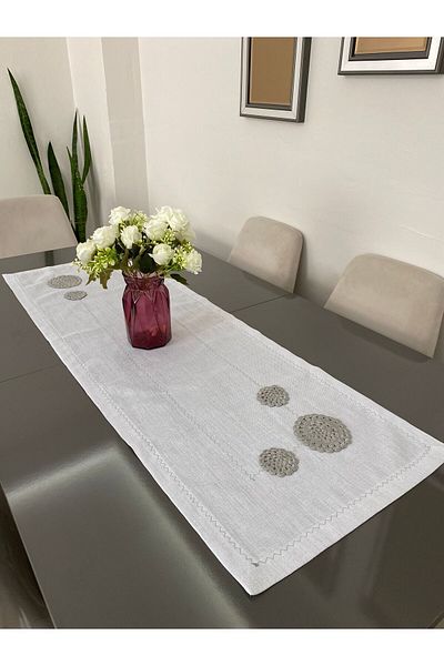 Parla Life Ασημί Ασημί Πλεκτό Μοτίβο Runner 45x125 εκ