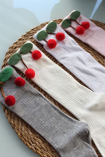 Arwen Collection Girl's Knee High Socks Cherry School Socks Knee High Socks