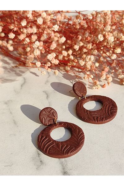 Gizy Store أقراط نسائية بوليمر - تصميم الطين