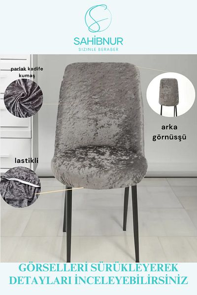 SAHİBNUR Sahibnur Velvet Oval Chair - για 6 ελαστικές και εύκαμπτες θήκες