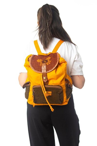 old cotton cargo 5000 Moroni Bag - Patchwork Sırt Çantası - Kadın Sırt Çantası - Okul Çantası