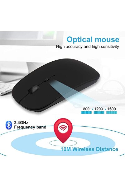 XMEYE Huawei Matepad Air 11.5" Tablet Uyumlu Bluetooth Şarjlı 2.4Ghz Kablosuz Mouse Sessiz Tıklama