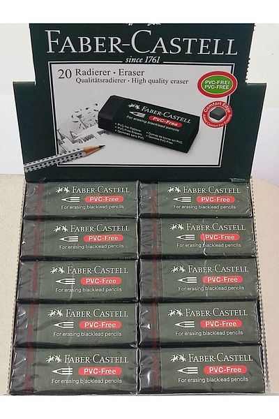 Faber Castell Black Large Size Eraser - 5 Pieces - Faber Castell