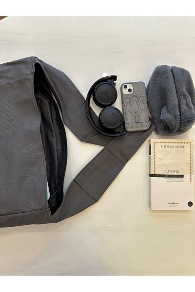 Fluffy Turkey Κλασική πάνινη γκρι έγχρωμη τσάντα The School Bag Crossbody and Shoulder Bag (BOY 27 X EN 35)
