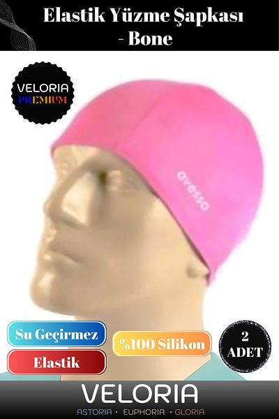 Veloria Silicone Waterproof Swimmer - Pool and Sea Cap, Elastic Swimming Cap Set of 2