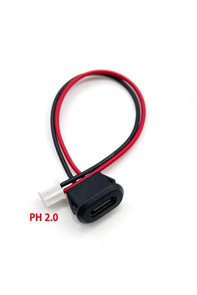 Genel Markalar Type C Panel Montaj Dişi Soket 2 Pin 10cm Kablolu Uzatma Konnektör Araba Kamera Oyuncak Telefon Şarj