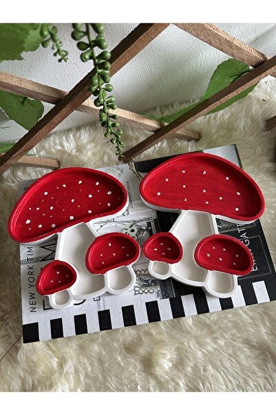 evdeki atölyem 2’li Mantar model dekoratif tabak