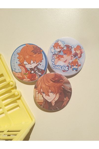 Yenaplanner Genshin Impact Childe Bag Ornament/Badge Set