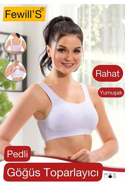 FEWİLLS White Color - Firming and Firming Bra with Removable Pads
