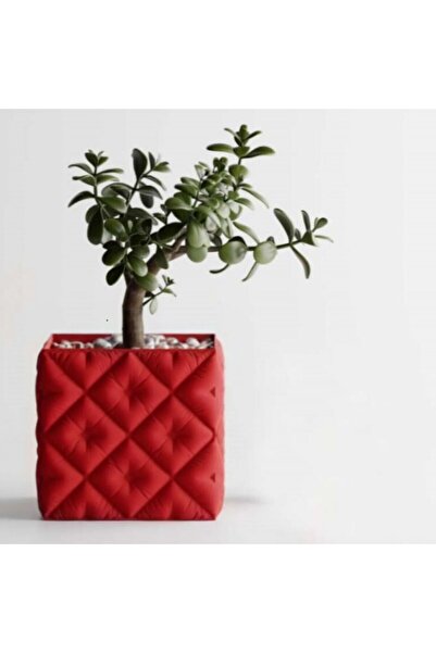 LiLiiArtHome Dekoratif Kapitone Desenli Plastik Saksı-001