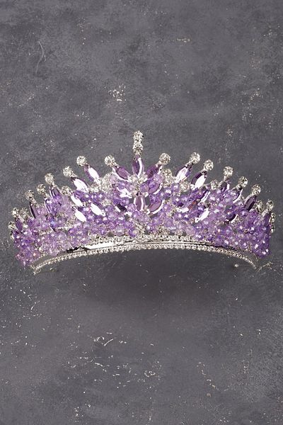 Hayalperest boncuk Lilac Bridal Henna Wedding Crown - Crystal Stone and Bead Decoration