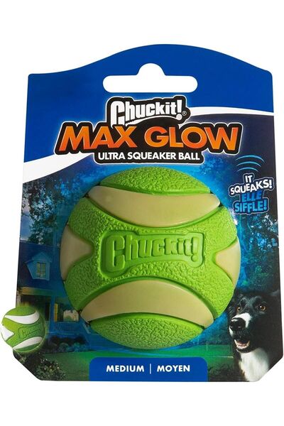 Genel Markalar Max Glow Ultra Squeaker Gece Parlayan Sesli Köpek Oyun Topu