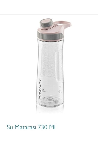 HOBBY LİFE Transparent Sports School Office Water Bottle Water Bottle 730 ml Powder Pink