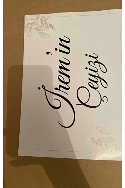 printiks Karışık Süslü Düğün Çeyiz Koli Etiketi 10 Adet A4 Ebat Baskılı Sticker