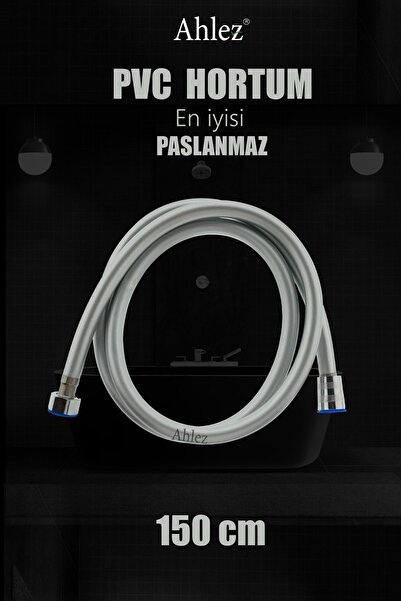 Ahlez Gri Pvc Banyo Duş Hortumu Spirali 150 Cm Yüksek Kaliteli Patlamaz