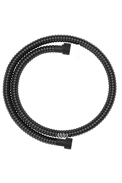 Ahlez 1/2-1/2 Siyah Kısa Robot Tepe Spiral Ara Duş Hortumu