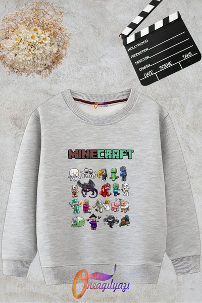 oneagılyazı سويت شيرت مطبوع بياقة دائرية