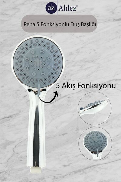 Ahlez Pena 5 Fonksiyonlu Duş Başlığı Geniş Yüzey