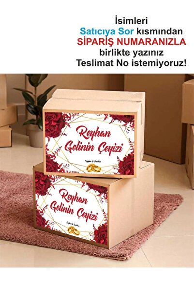 HAN Etiket Isimli Çeyiz Etiketi - A4 Ebat ( 29 Cm X 21 Cm) Kendinden Yapışkanlı - (10'lu Paket)