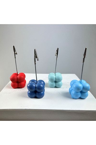 oasis decoration Bubble Note Holder Set of 4 ( Mint - Red - Light Blue - Gray Blue)
