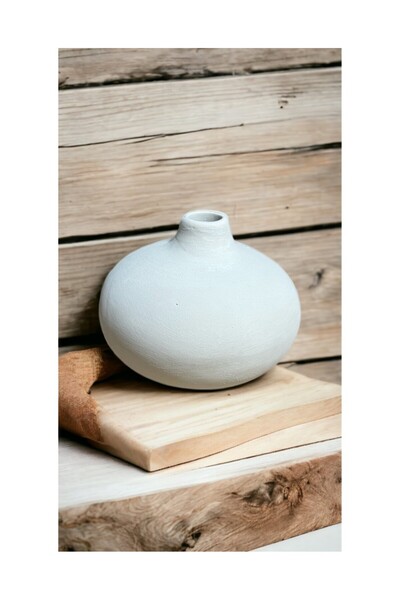 BAYRAMPASAHOBİM Ham Seramik Küçük Boy Nordic Vazo