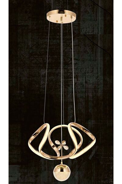 ÖZÇELİKLER Ezgi Modern Sarkıt Toplu Kelebekli Led Avize Krom Ledli Avize