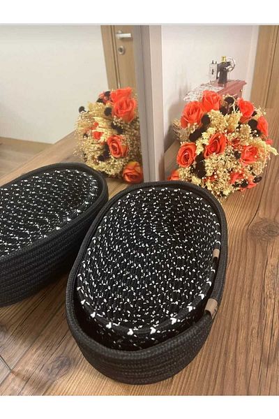 eftlyhome 9 Height 30x19 - 8 Height 27x17 2-Piece Basket Set - Organized Gift Dowry Box