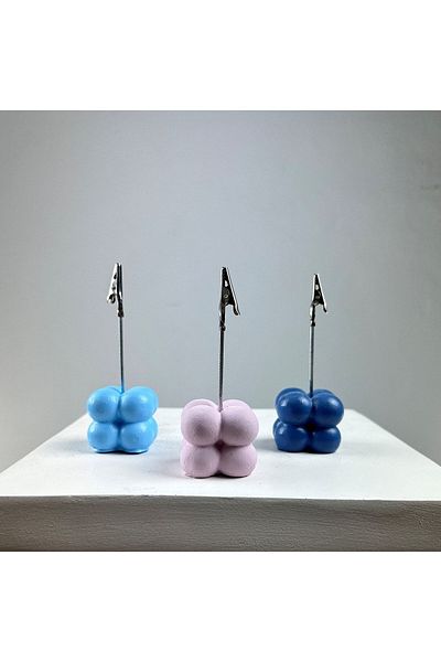 oasis decoration Bubble Note Holder Set of 3 (Light Blue - Pink - Gray Blue)