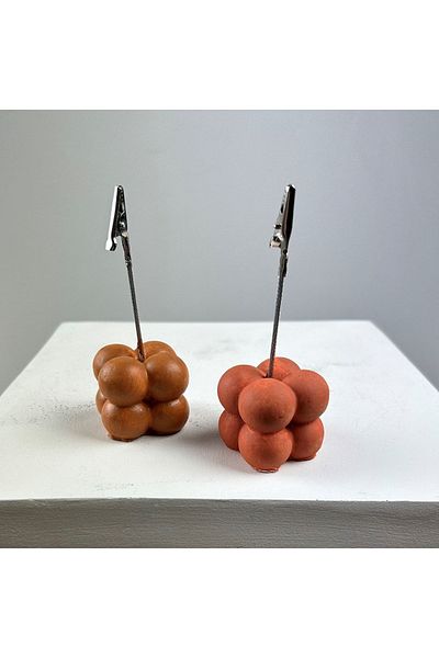 oasis decoration Terracota and Oak Bubble Note Holder Set of 2