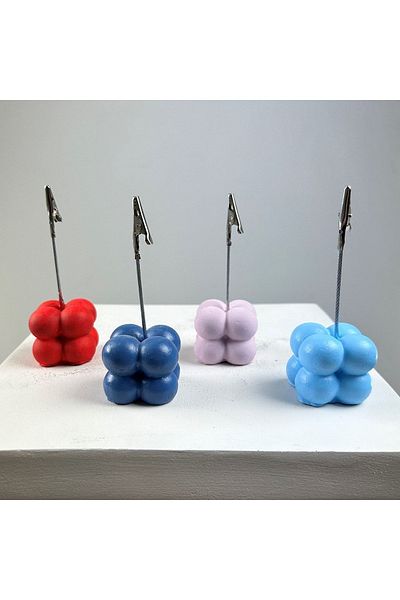 oasis decoration Bubble Note Holder Set of 4 ( Red - Pink - Light Blue - Gray Blue)