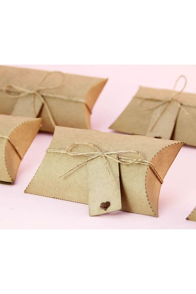 Tasarım Şeker 25 Pieces Henna Cookie Candy and Gift Box - Pillow Shaped Kraft Cardboard