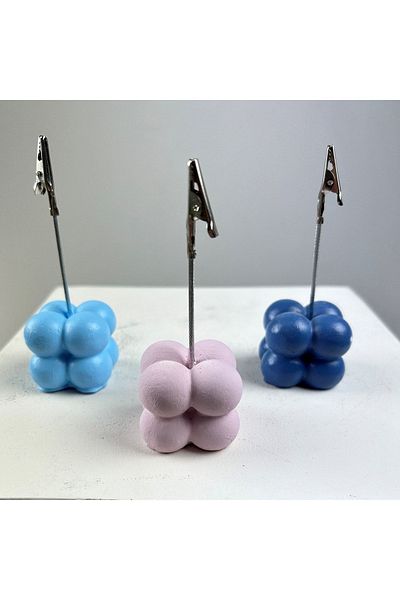 oasis decoration Bubble Note Holder Set of 3 (Light Blue - Pink - Gray Blue)