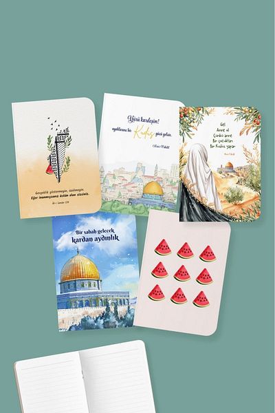 Dava Adamı Yayınları Jerusalem Mini Notebook Series - Set of 5