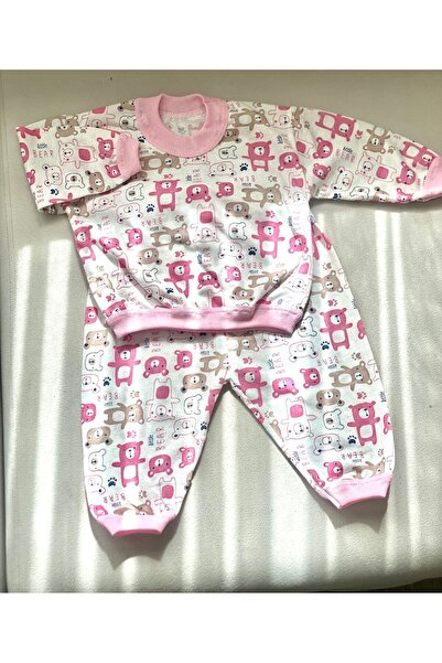 PİRİNÇ BEBE طقم بيجامة بناتي وردي